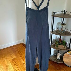 Magnolia Boutique Seam Detail Faded Navy Overalls